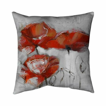 FONDO 26 x 26 in. Abstract Poppies-Double Sided Print Indoor Pillow FO2774648